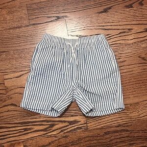 Crewcuts Blue and White Seersucker Striped Kids Swim Trunks